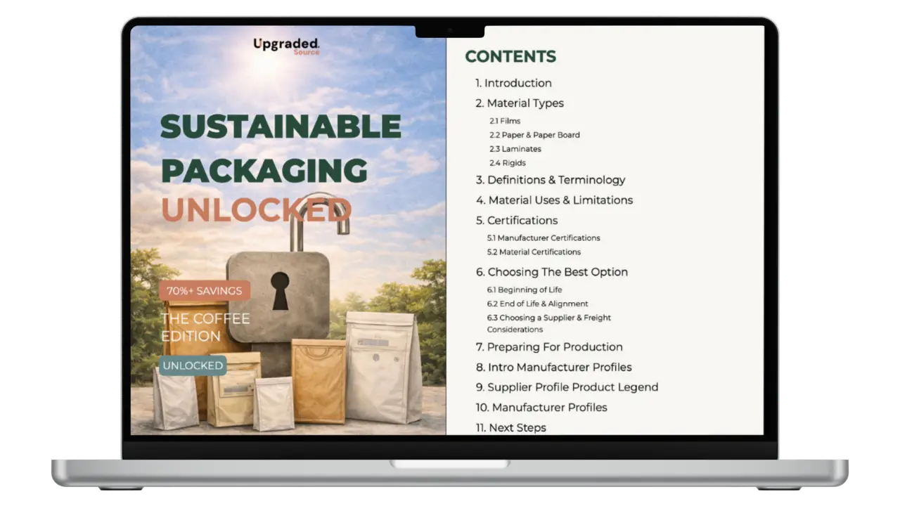 Interior page of the Sustainable Coffee Packaging buyer's guide