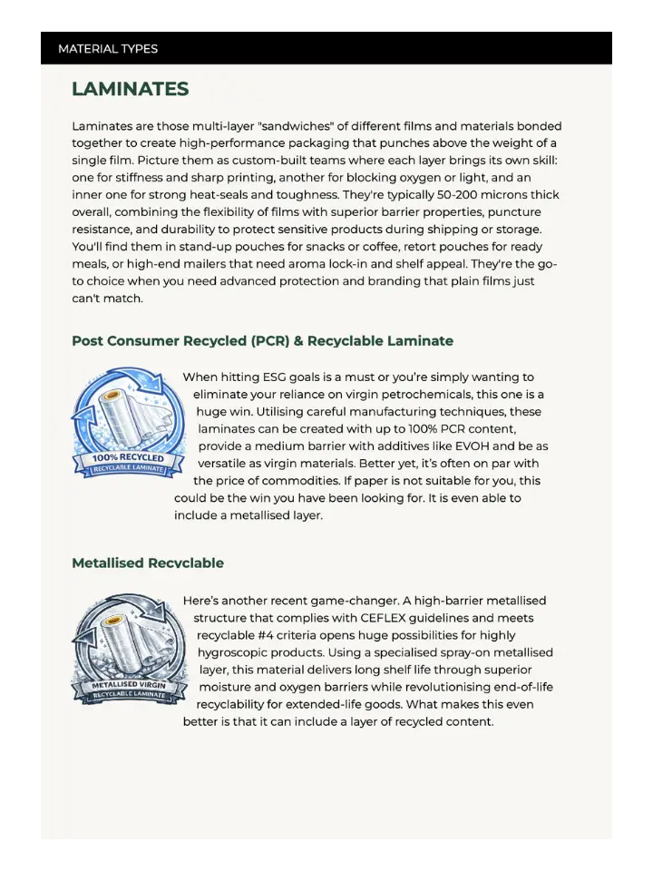 Interior page of the Sustainable Coffee Packaging buyer's guide